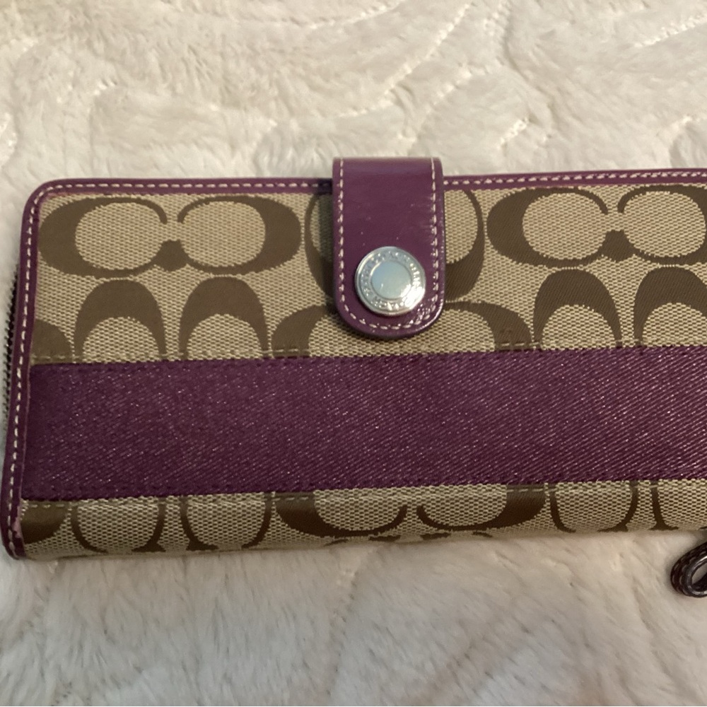 Coach Purple and Brown Clutch